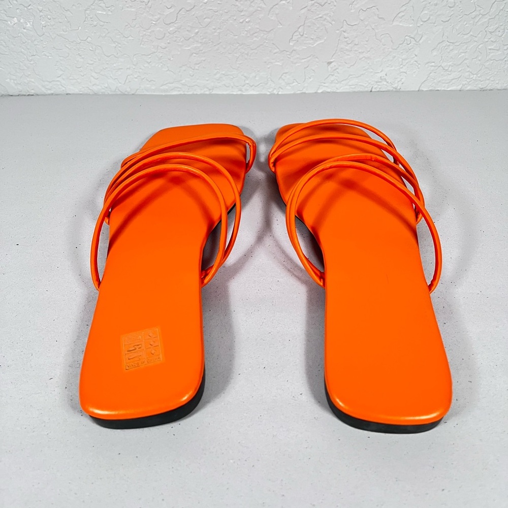 2 Pair Of Slide Sandals Denim & Orange - Picture 11 of 13
